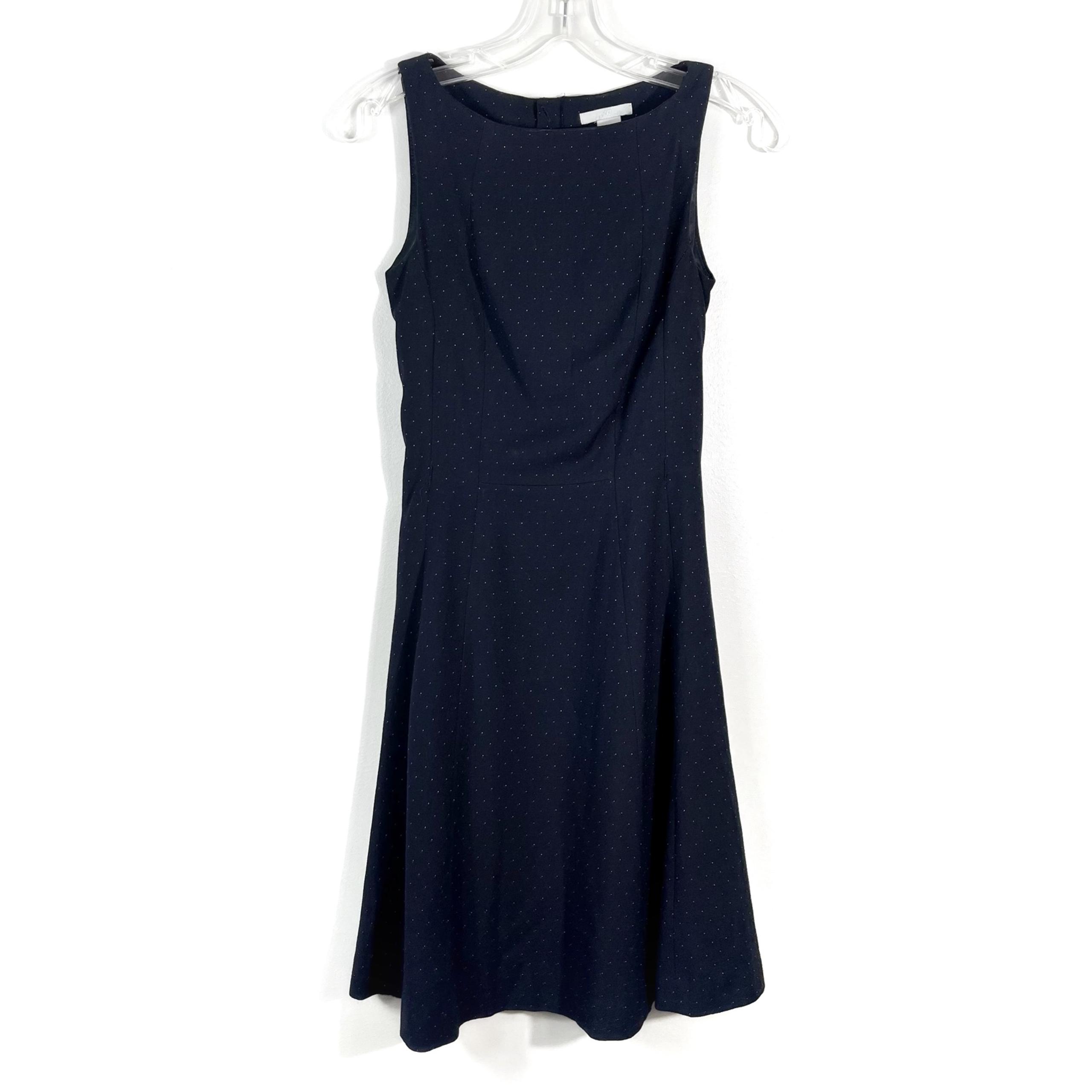 H&M Navy Blue White Polka Dot Fit & Flare Sleeveless Rockabilly Style Dress 2