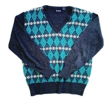 Vintage Large Preppy Golf Sweater Argyle
