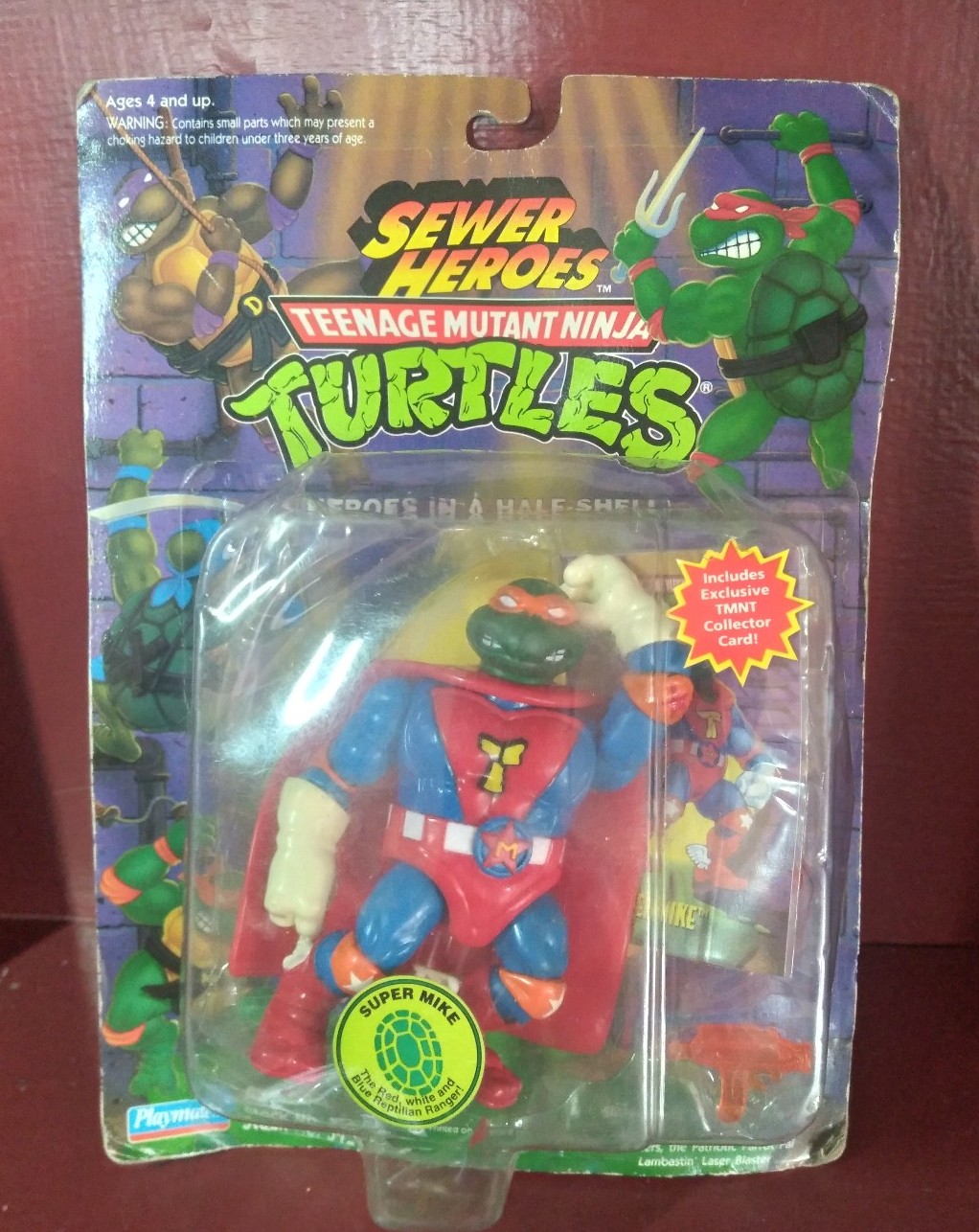 Vintage TMNT Sewer Heroes Super Mike 1994 New Damaged Box NIB Ninja Turtles