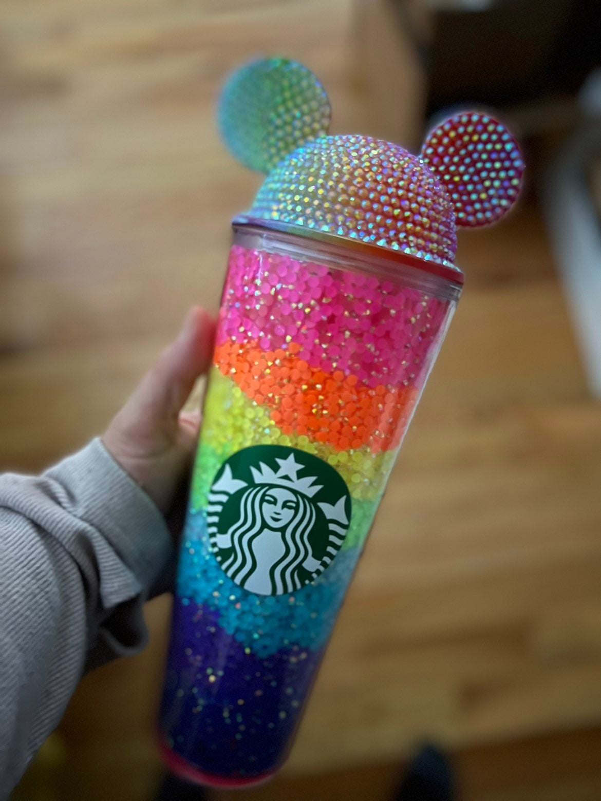 24oz cold cup RAINBOW with mouse ears