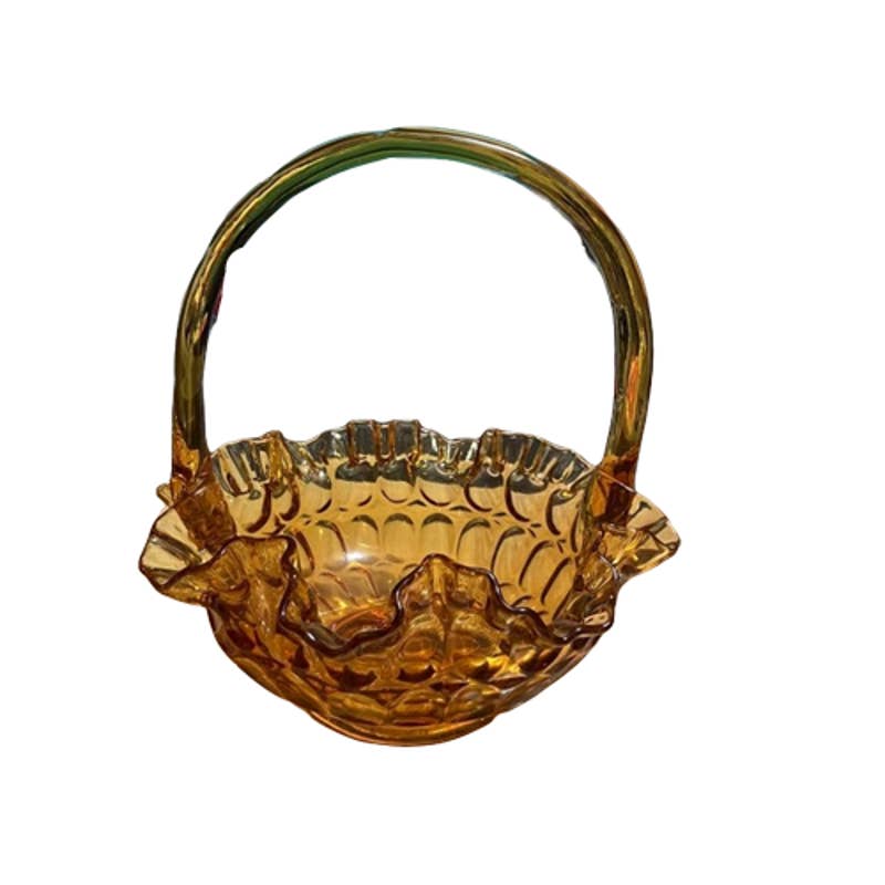 Fenton Amber Glass Basket