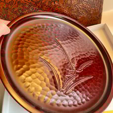Vintage Japanese Hand-painted Lacquer Plate. NIB. 9 1/4”