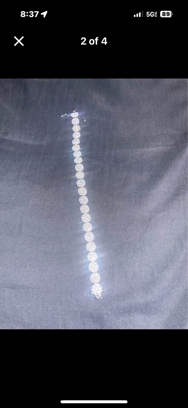 925 silver Moissanite bracelet 8” will pass diamond tester crusted