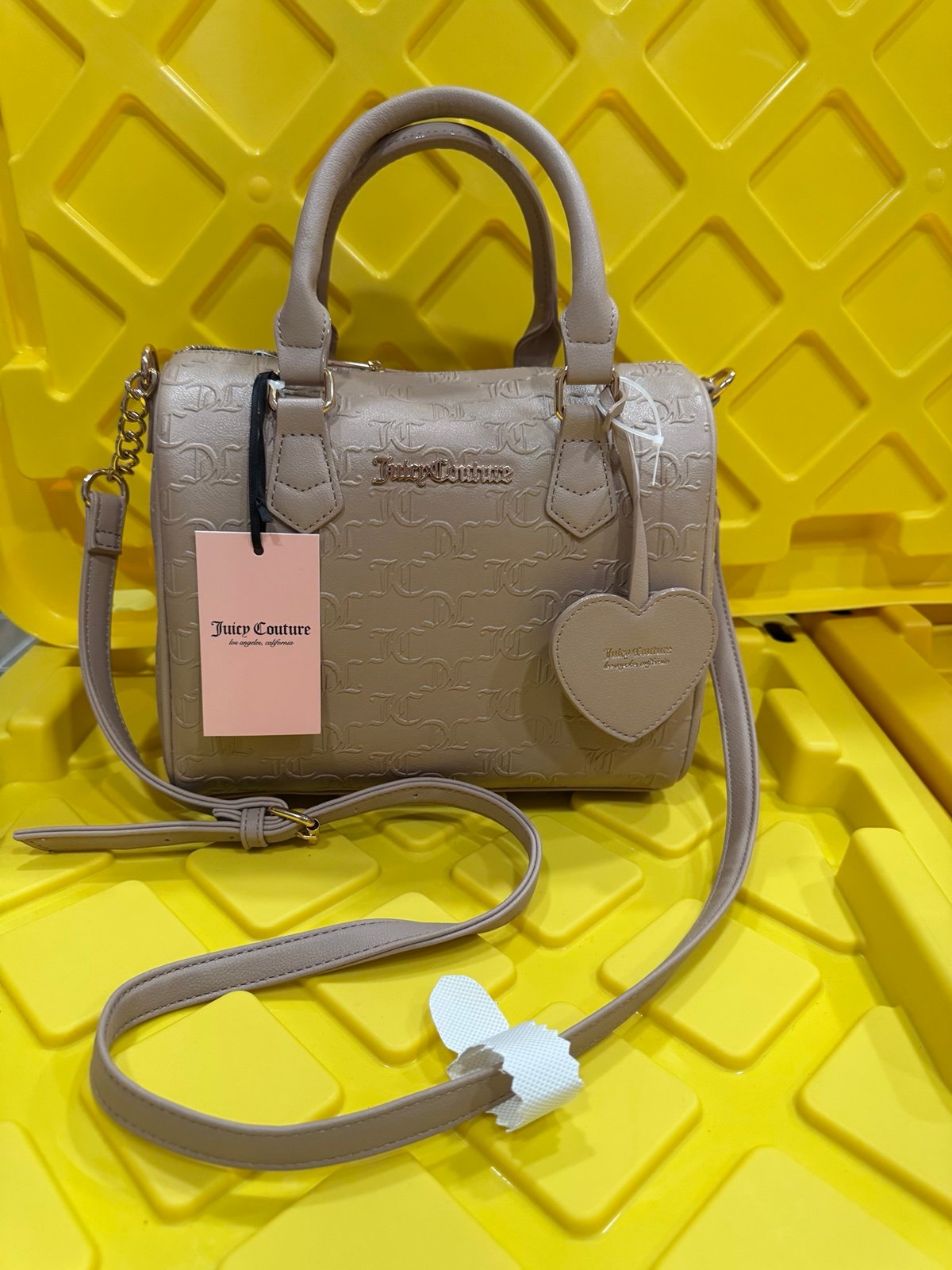 Juicy couture cafe fame satchel bag crossbody beige brown