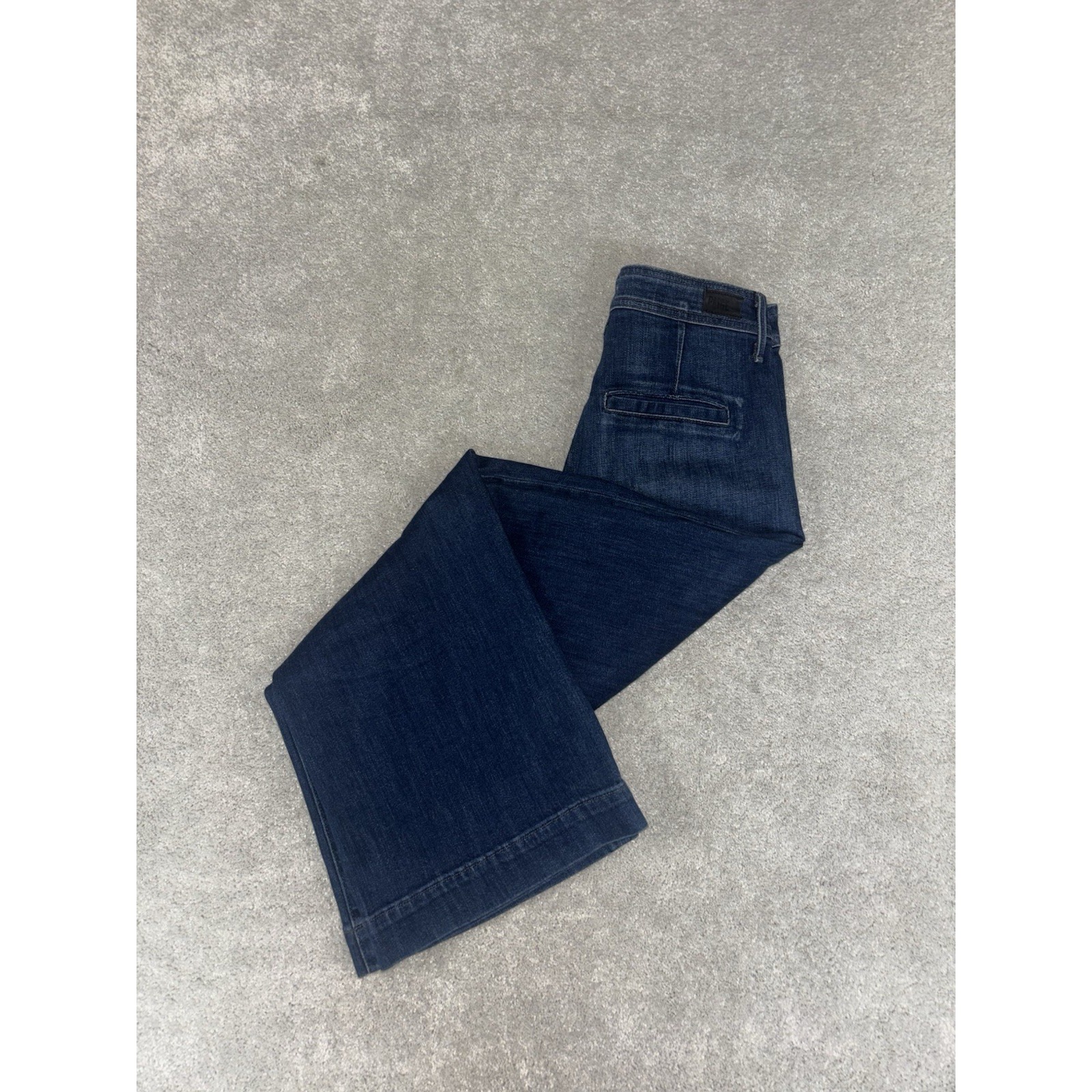 Paige Anessa Utility Wide Leg Crop Jeans Blue Women's Size 25
