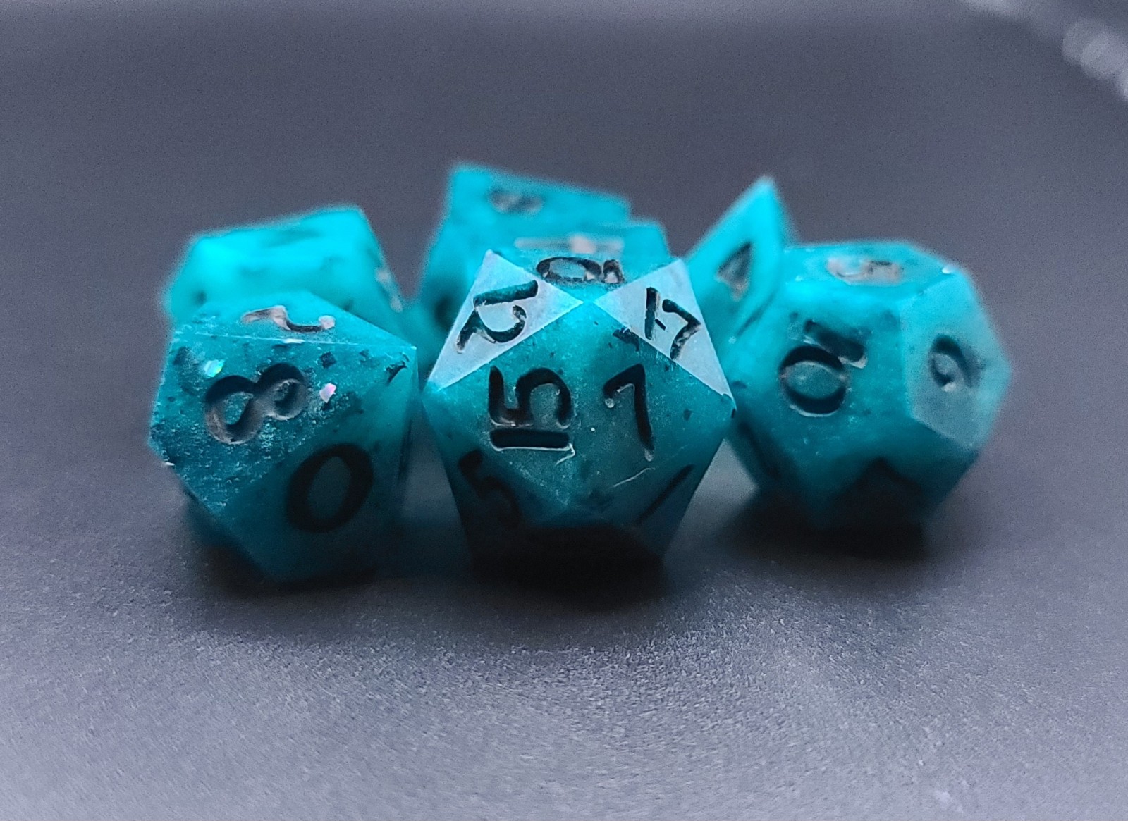 Jaded handmade dice set