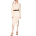 NWT Callahan Knitwear Genny Fuzzy Knit Midi Skirt Cream