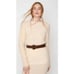 NWT Callahan Knitwear Genny Fuzzy Knit Midi Skirt Cream
