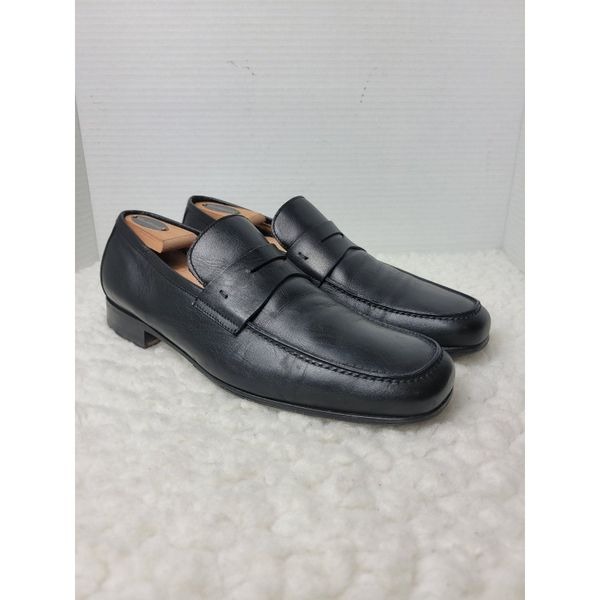 Arbiter Men's Penny Loafers Size 7 Black Leather Slip On Shoes