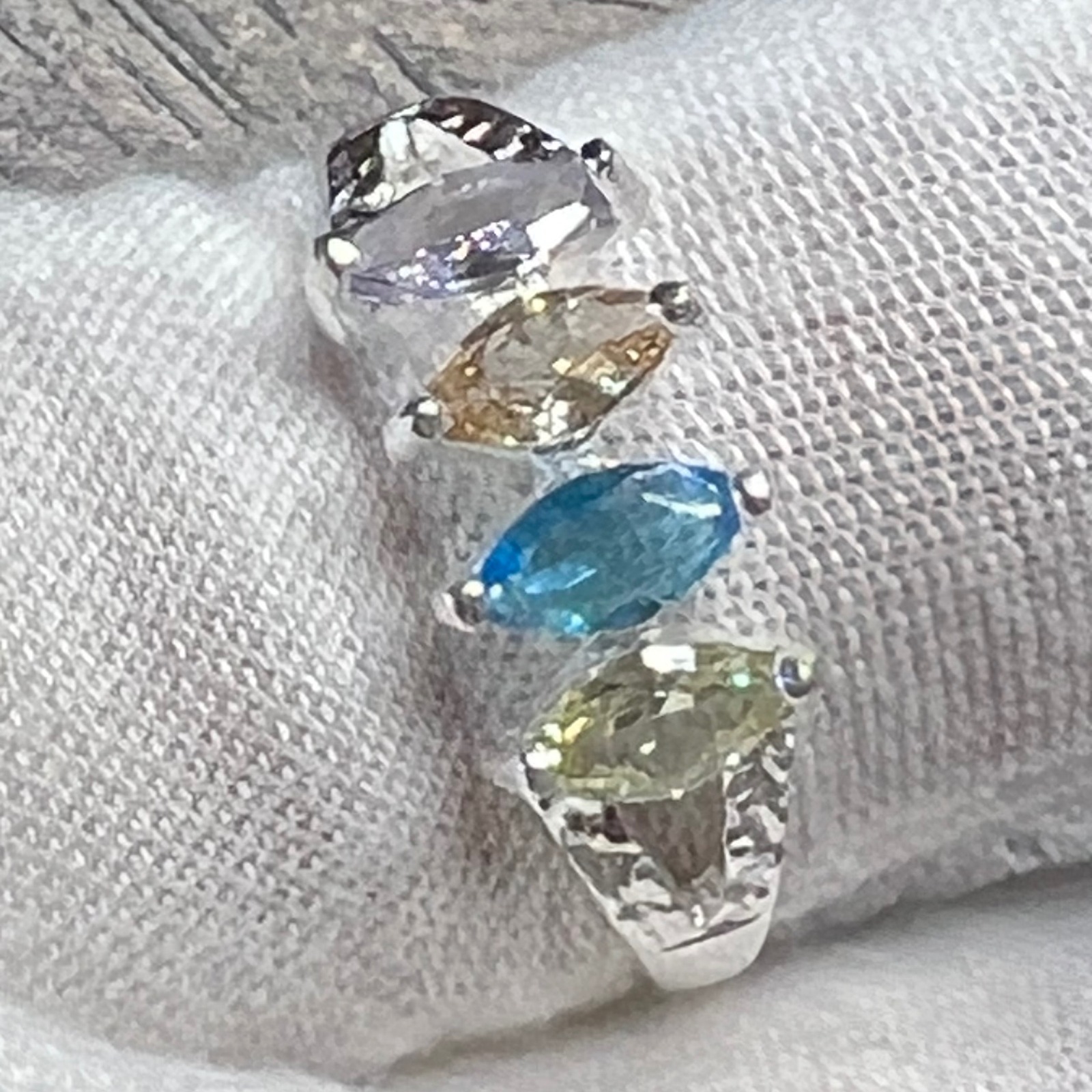 925 Sterling Silver Ring – Multi-Colored Cubic Zirconia Size 7 Mexico