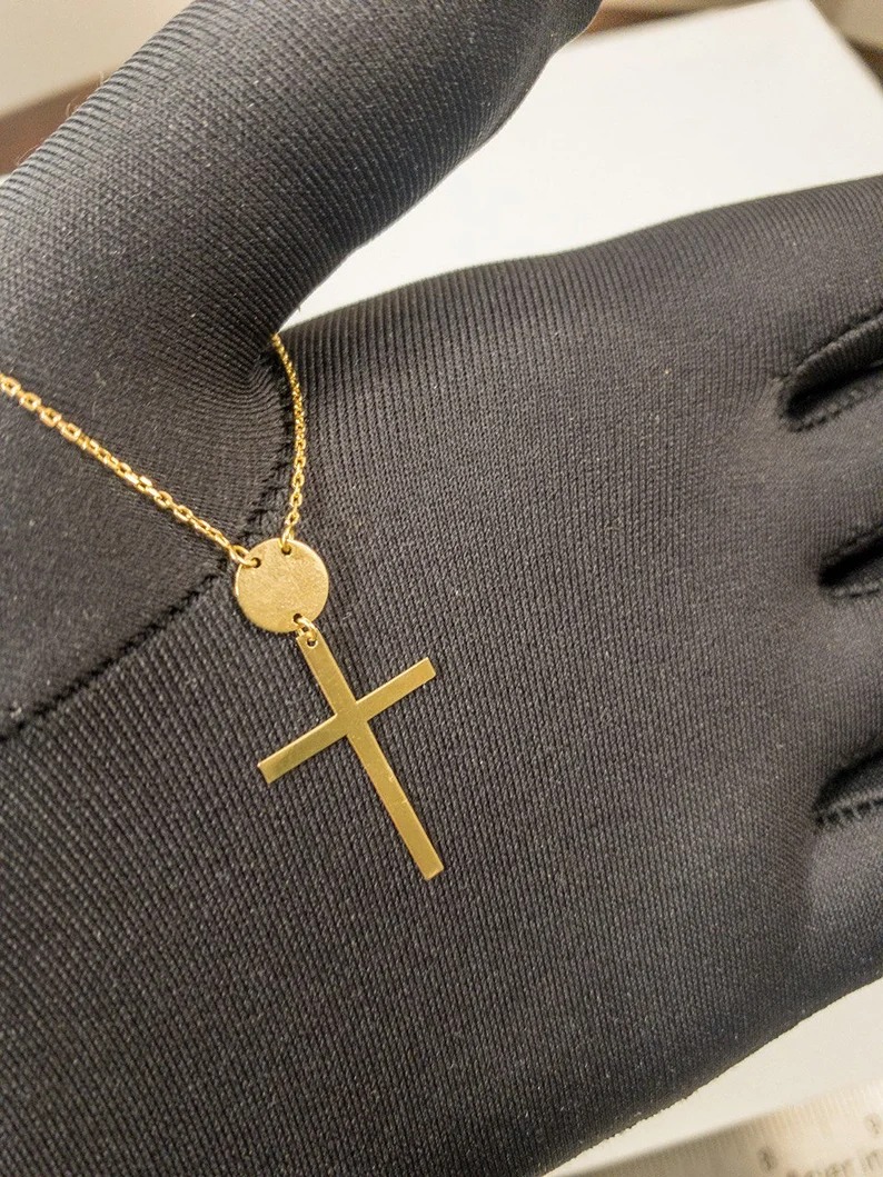 14k cross necklace , 14k cross pendant , 14k cross, cross necklace, gold cross
