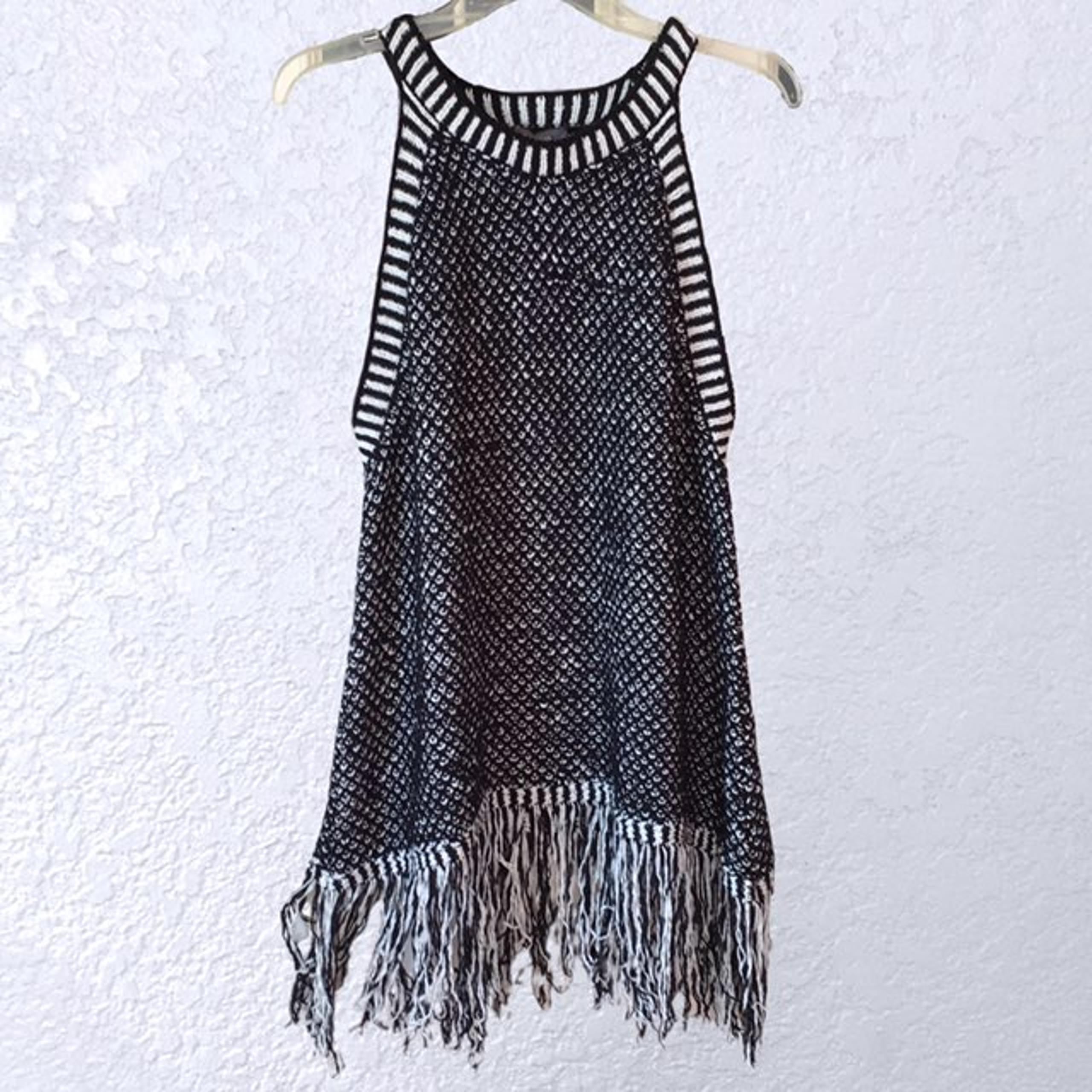 Vince Camuto Fringe Trim Sleeveless Top