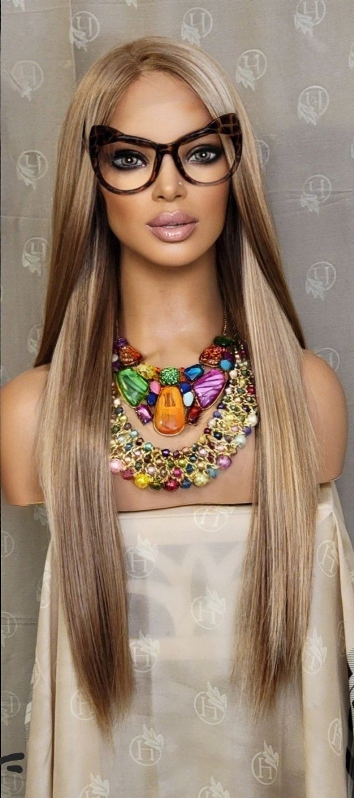 Blonde balayage golden kissed h.d lace front wig