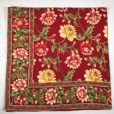 April Cornell Classic Florals Red Yellow Tablecloth 52x52 Square Bordered