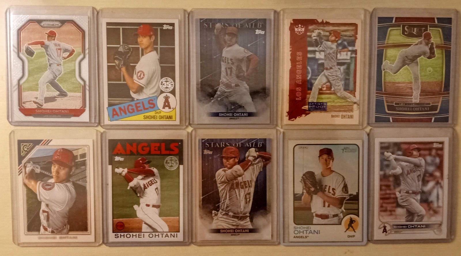 Lot of 10 Shohei Ohtani Cards- Mostly Rookies, Parallels and Photo Variation