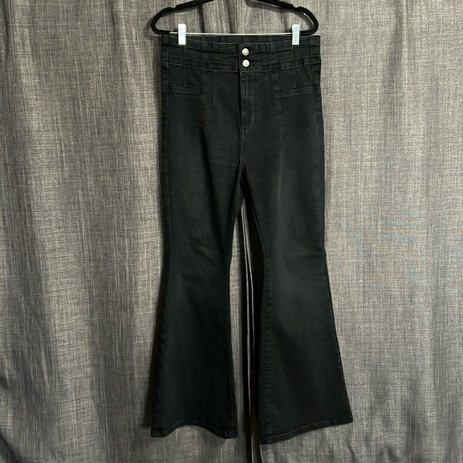 We the free free people black bellbottom high waist jeans size 31S