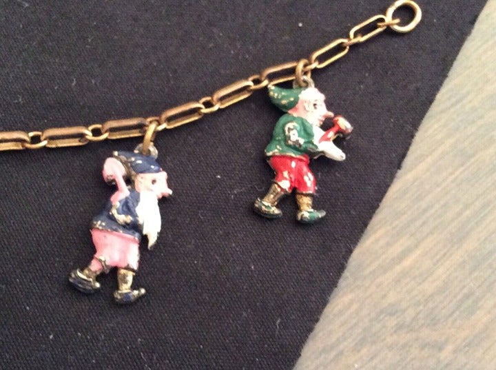 Vintage 1960's Snow White's 7 Dwarfs Bar Link Bracelet