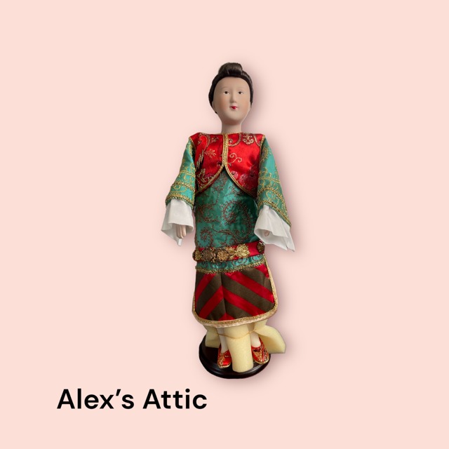 Chinese Porcelain Doll by Antiques Roadshows, Total Height with Stand is 13'' p