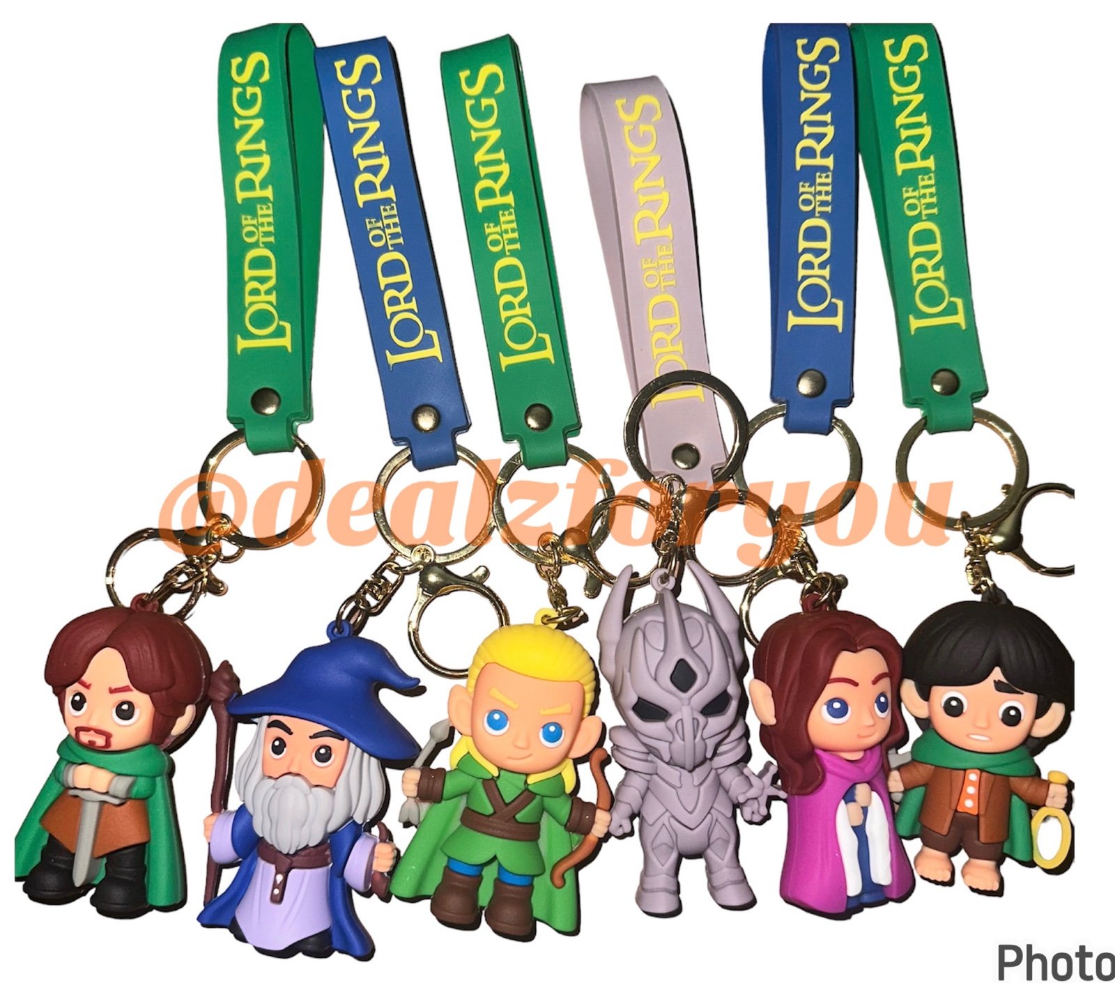 Lord of the Rings Cartoon Character Keychains New set of 6