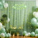 10x10ft Olive Green Tulle Backdrop Curtain with Lights String