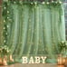 10x10ft Olive Green Tulle Backdrop Curtain with Lights String