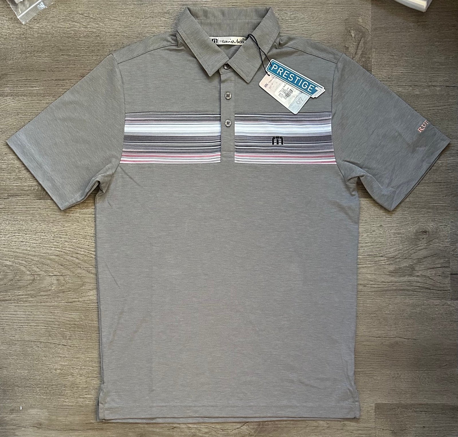 Travis Mathew Filanc Slim Fit Ruffino Polo In Heather Griffin Size Small