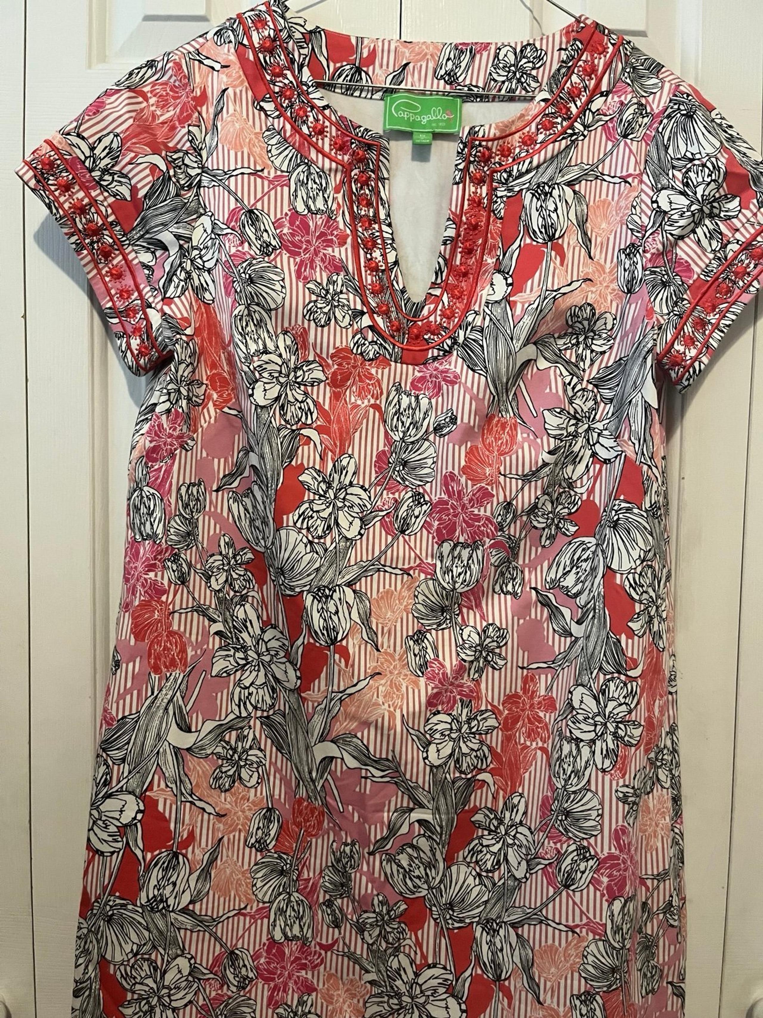 Pappagallo Dress size 12 lined green tag beautiful print