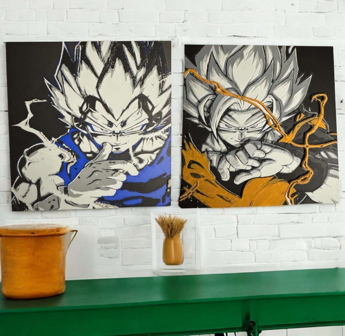 Goku & Vegeta 3d printed wall decor/desk decor