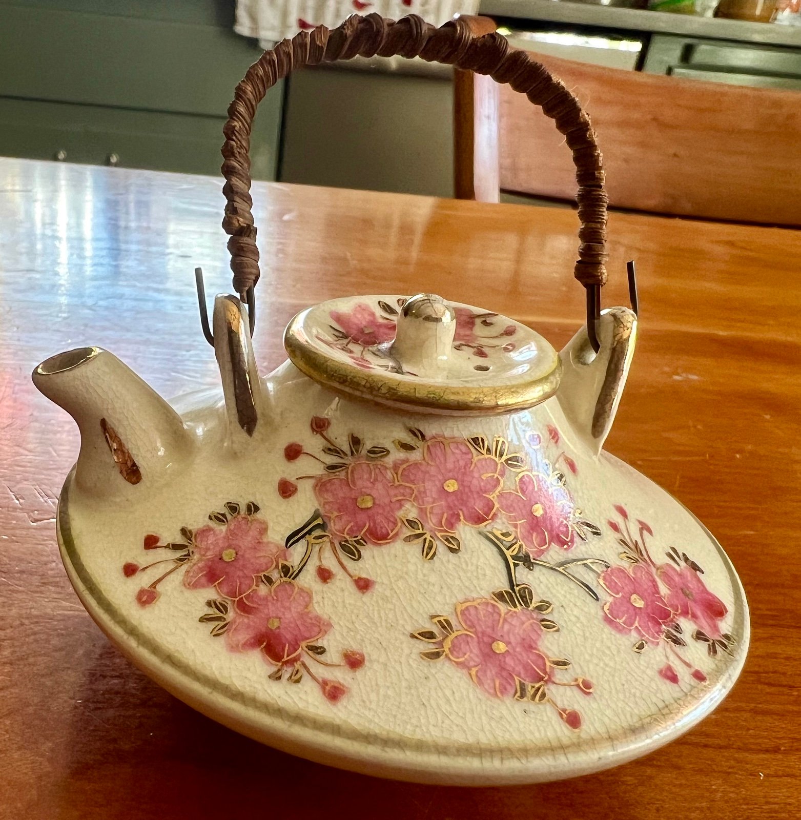Antique Japanese K P C KYOTO Satsuma - 2 1/4 Tall Mini Teapot, ca. pre-1891