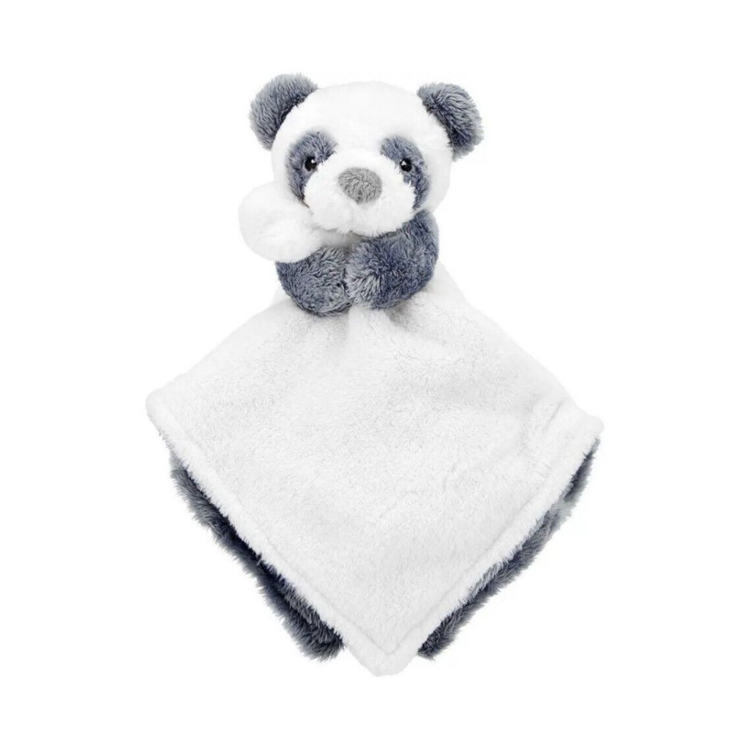 Carter’s Plush Panda Bear Grey White Security Baby Blanket Lovey New
