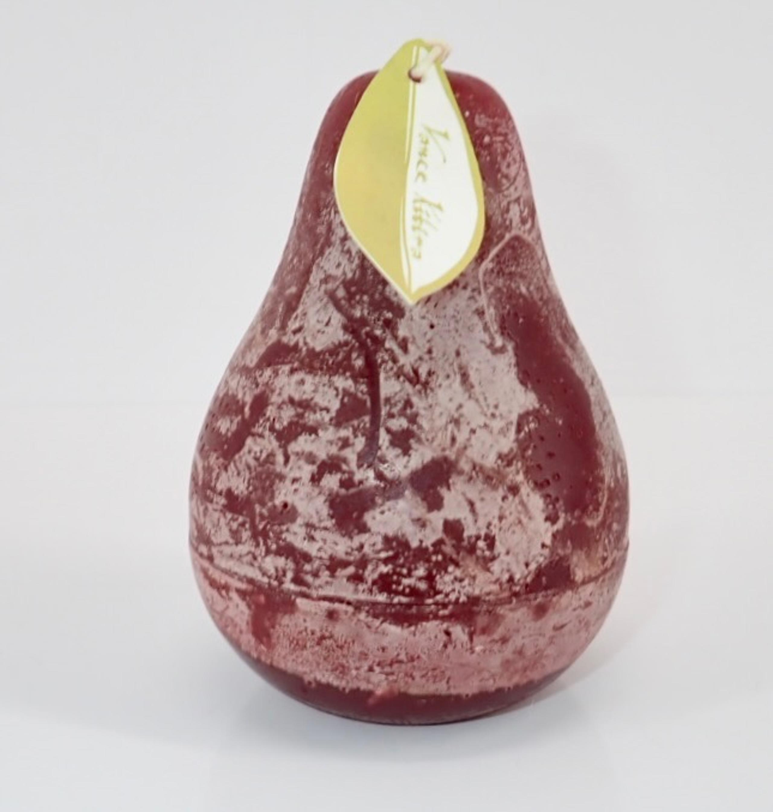 Vance Kitira Timber Pear Wax Candle Merlot Red 4”x3” Unused Christmas Decor