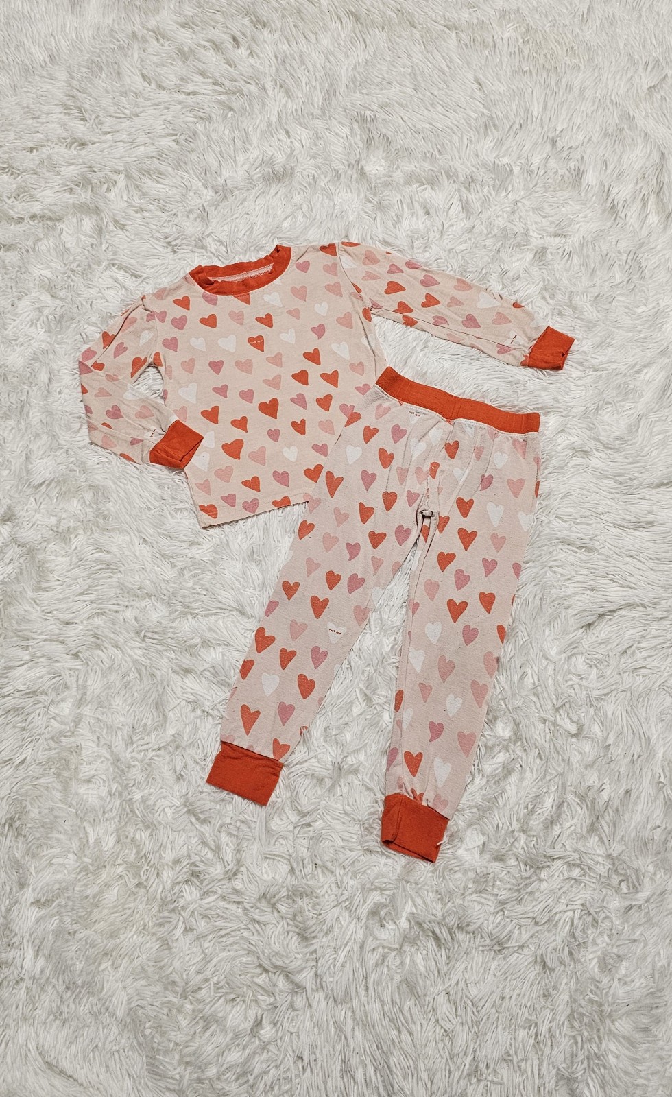 Little Sleepies OG PINK HEARTS Two Piece Long Sleeve Pajamas SIZE 2T
