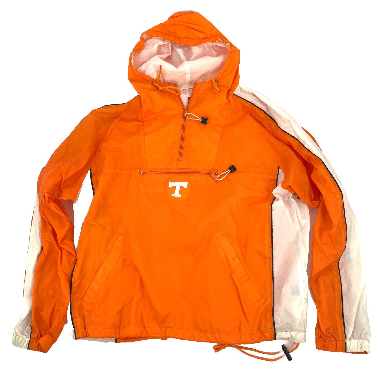 Vintage Univ Tennessee Volunteers Football Windbreaker Jacket Adult L Orange