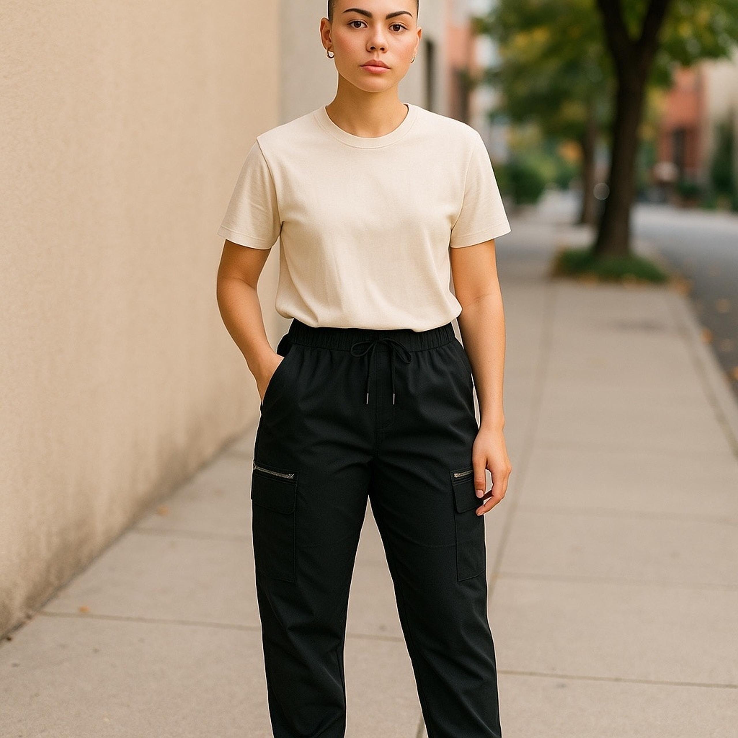 Women’s Banana Republic drawstring Cargo Pants Large Black