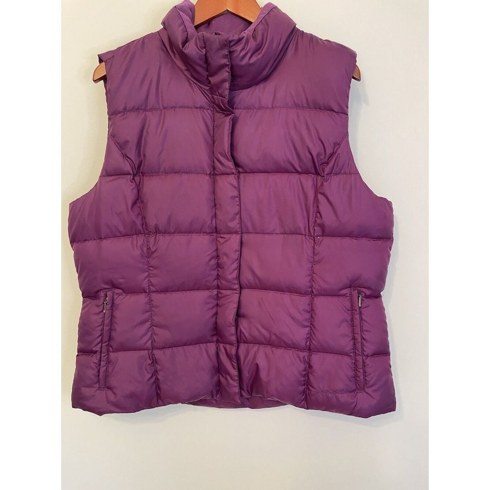 Eddie Bauer Puffer Vest Jacket Down Women's XL Purple Premium Quality