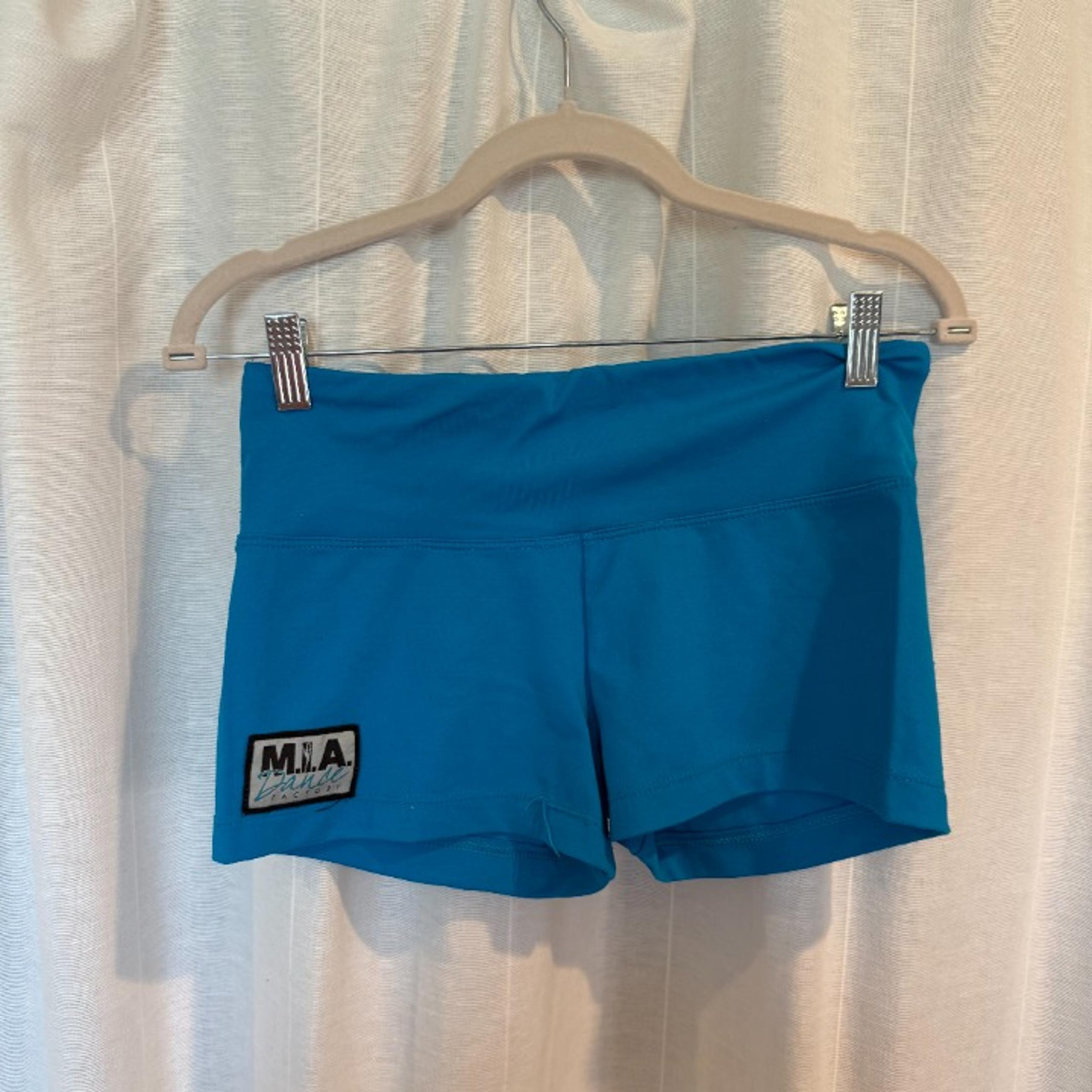 Capezio Blue Spandez Dance Shorts Youth L (WS)