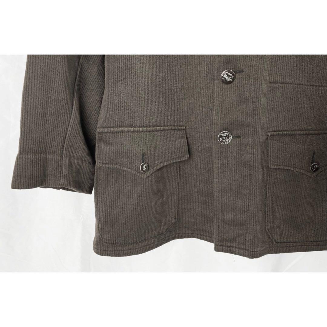40's] French Vintage Gray Cotton Pique Hunting Jacket