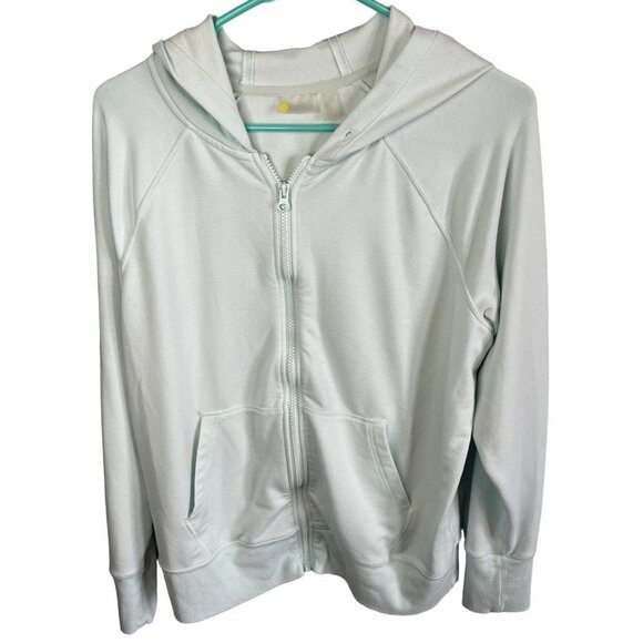 Womens Mint Green Full Zip Hooded Sweatshirt Large