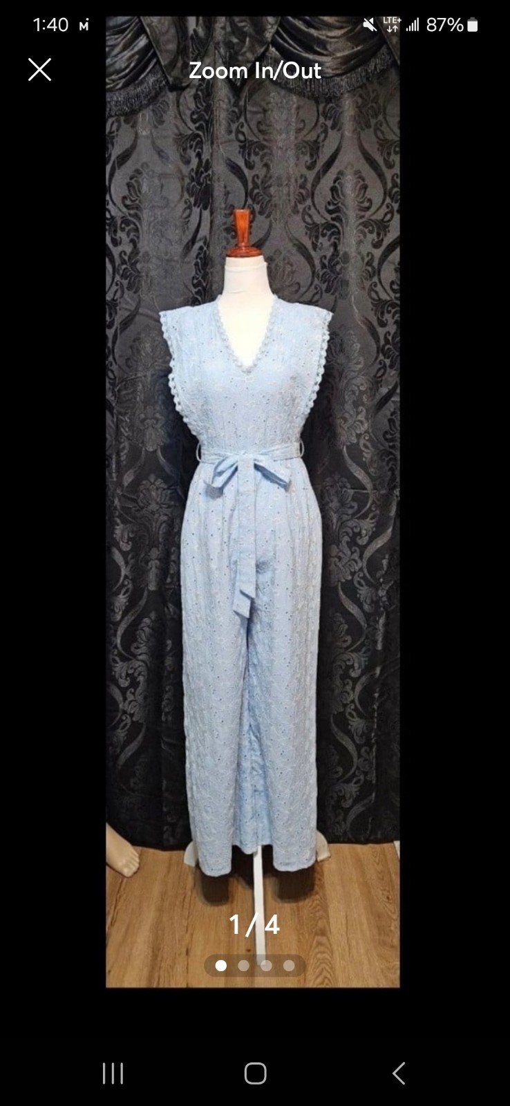 Just Me | Eyelet Embroidered Wide Leg Jumpsuit