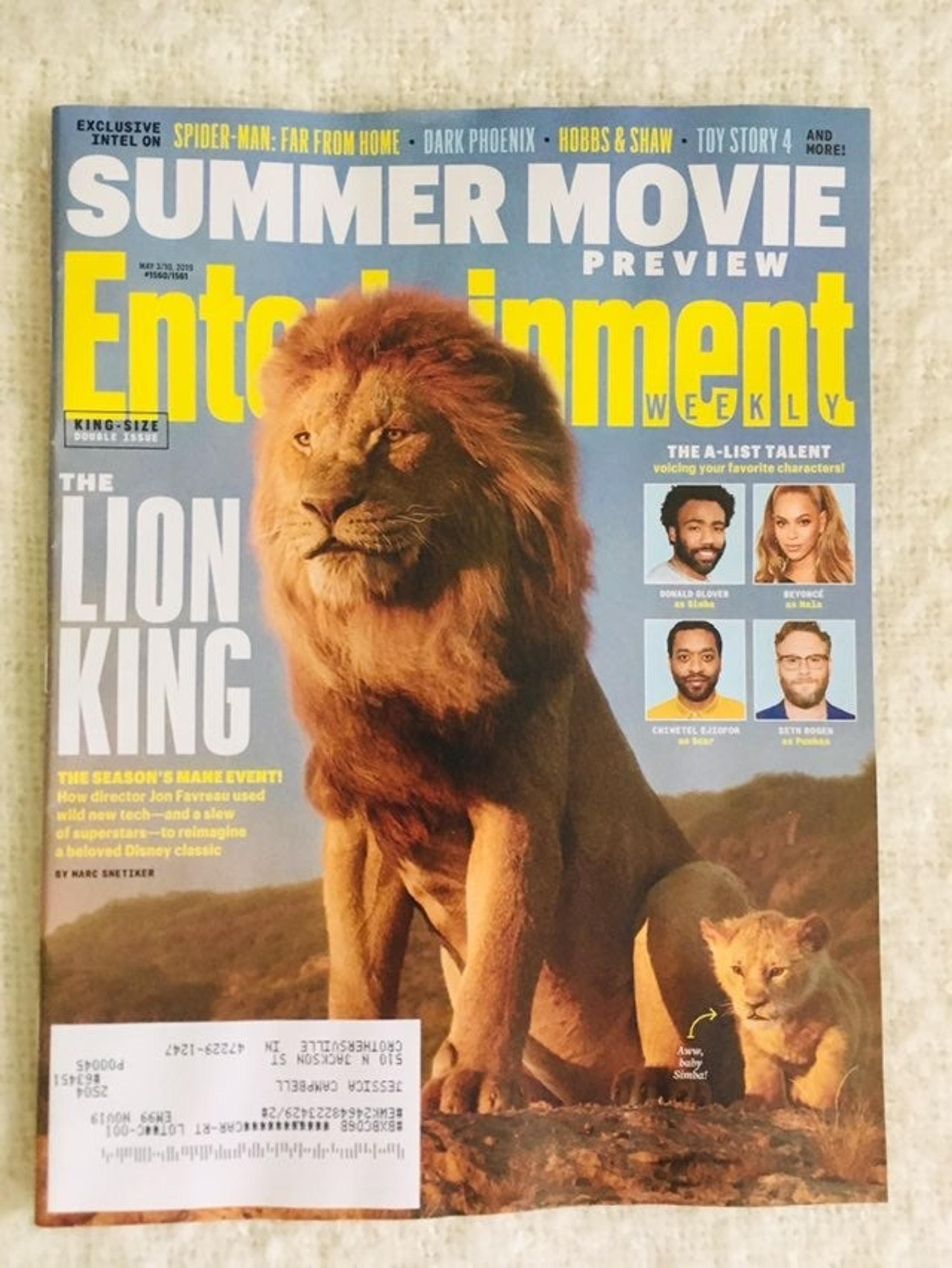 ENTERTAINMENT WEEKLY ~ “THE LION KING
