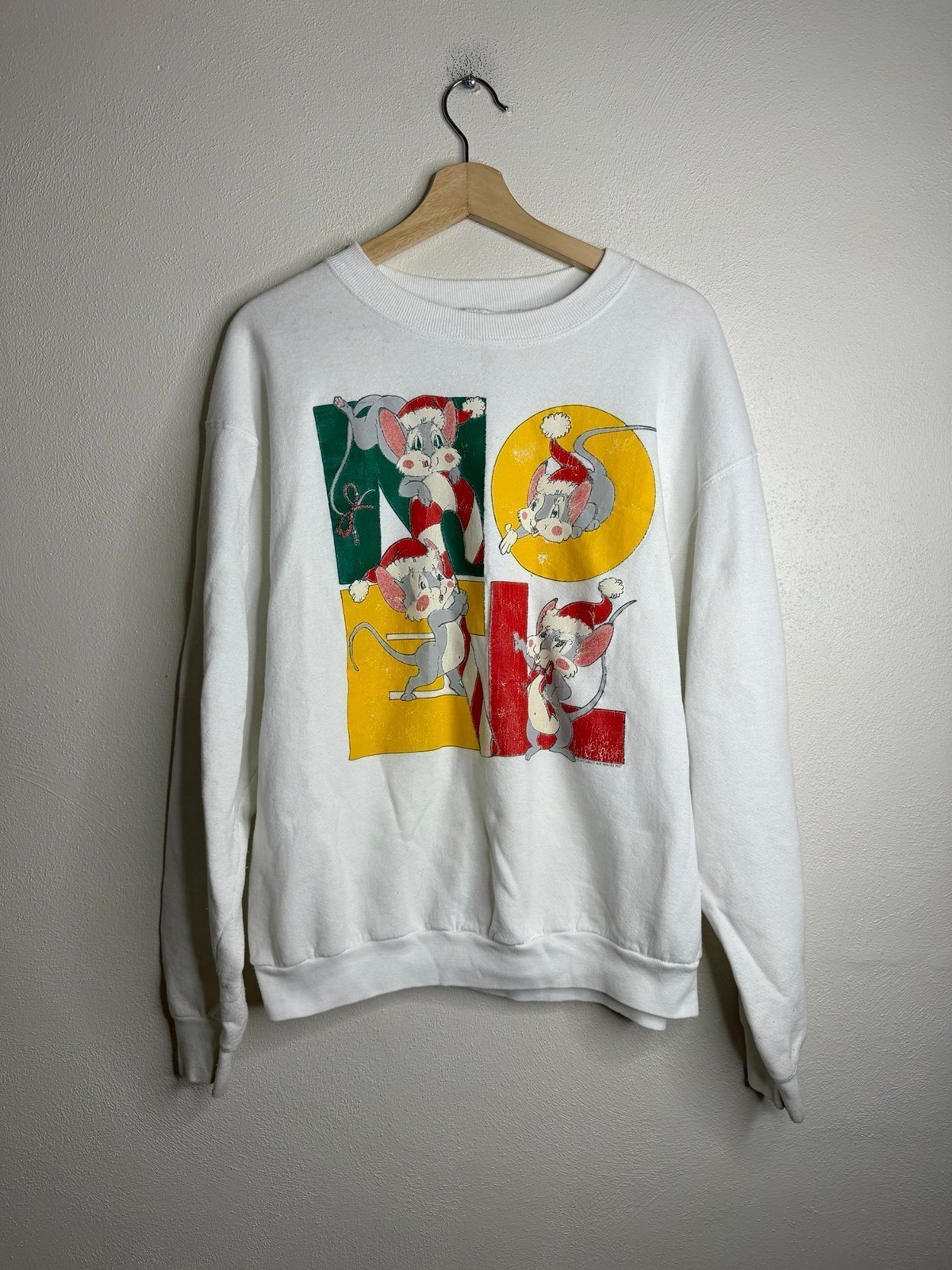Vintage mouse Christmas pullover sweatshirt men’s size XL white