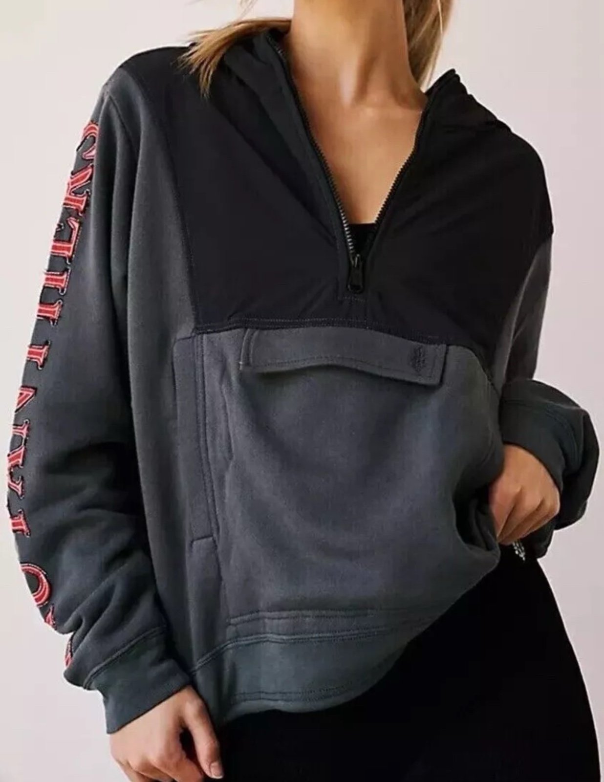 Free People Movement Summer Class Oversize Hoodie Top Gray Sz S NWT