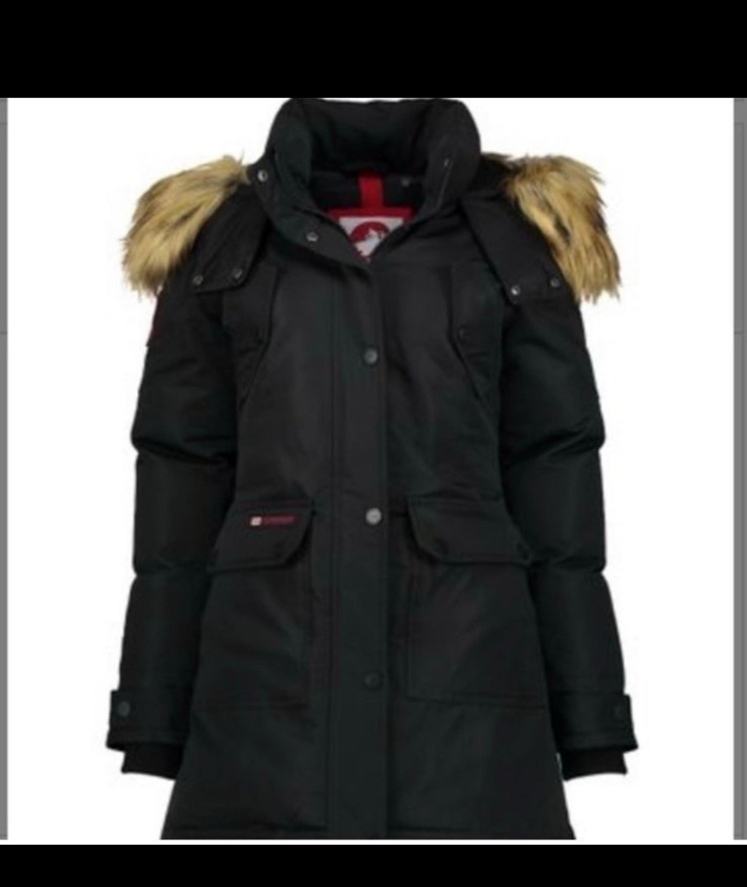 CANADA WEATHER GEAR black sz Large Faux-Fur Hooded Parka jacket coat.