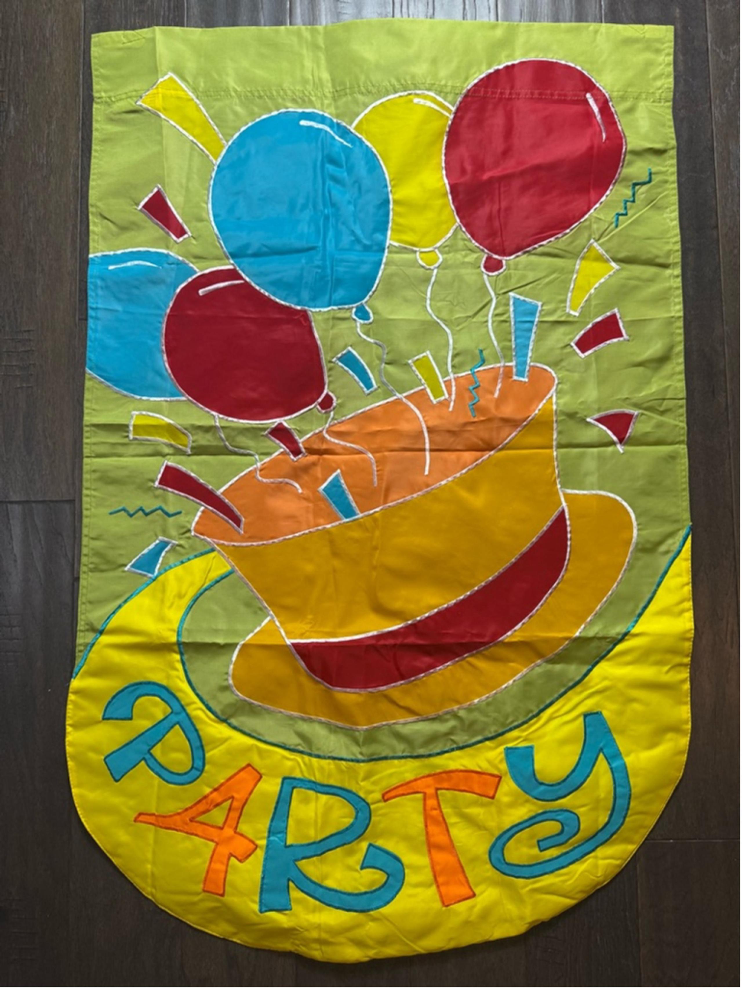 Evergreen Party Hat Birthday Applique Decorative Party Garden Flag