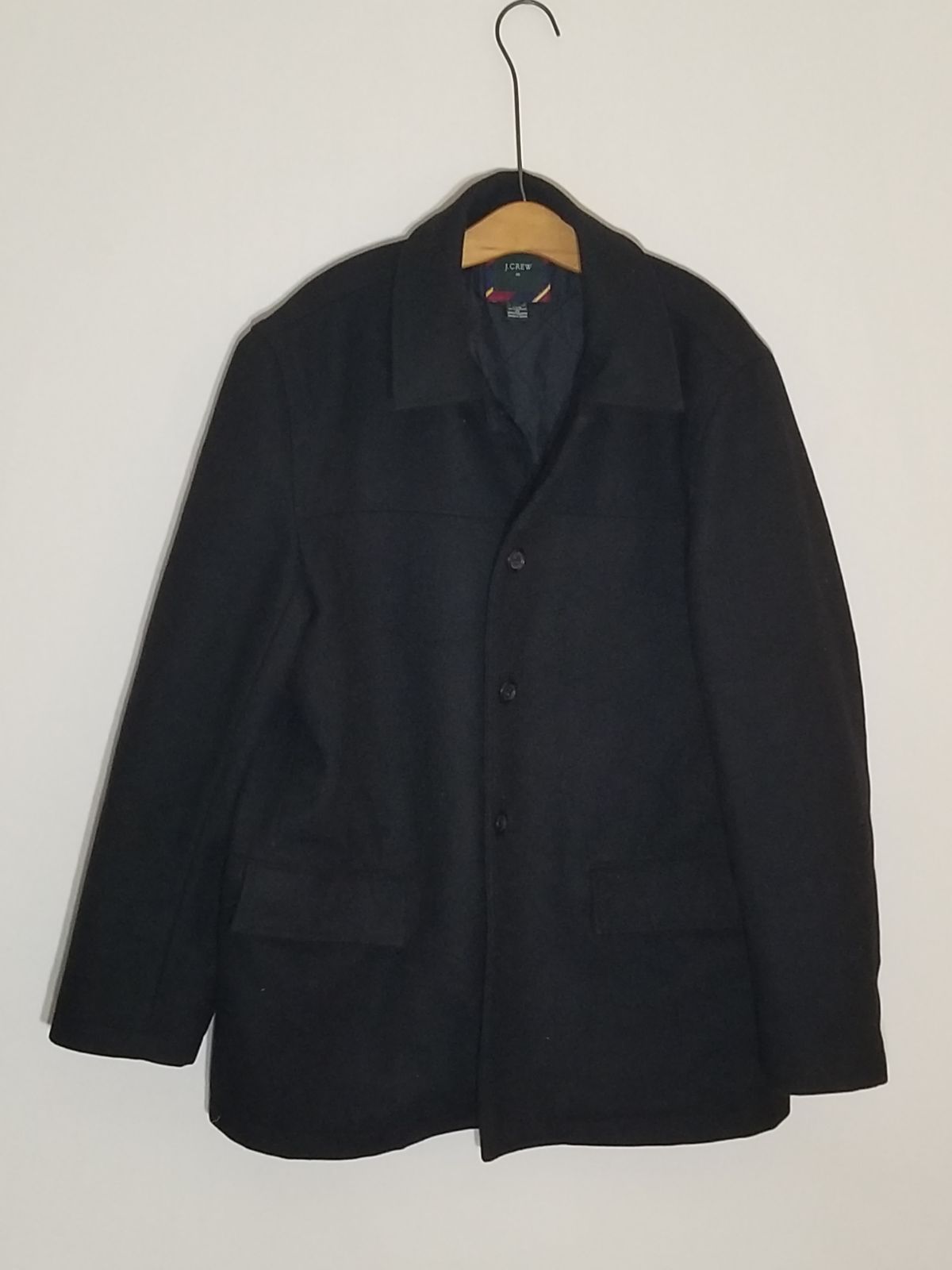 J crew Mens wool coat black Medium