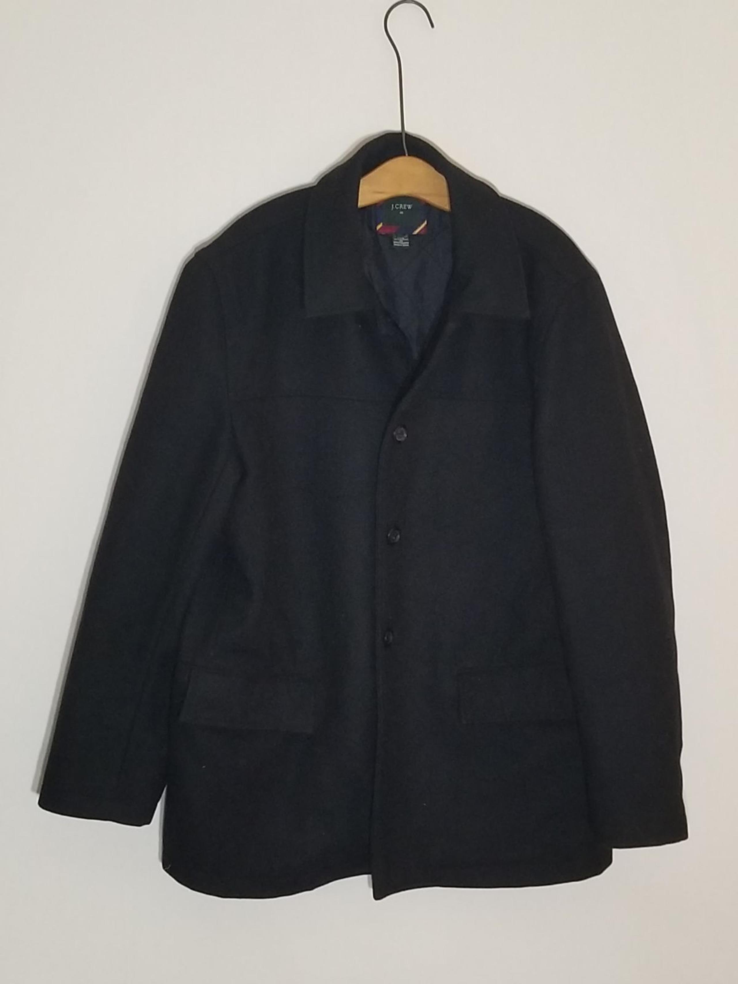 J crew Mens wool coat black Medium