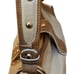 Kathy Van Zeeland Vintage Y2K EUC Champagne & Brown Purse w/ Keychain and Studs