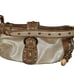 Kathy Van Zeeland Vintage Y2K EUC Champagne & Brown Purse w/ Keychain and Studs