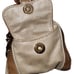 Kathy Van Zeeland Vintage Y2K EUC Champagne & Brown Purse w/ Keychain and Studs