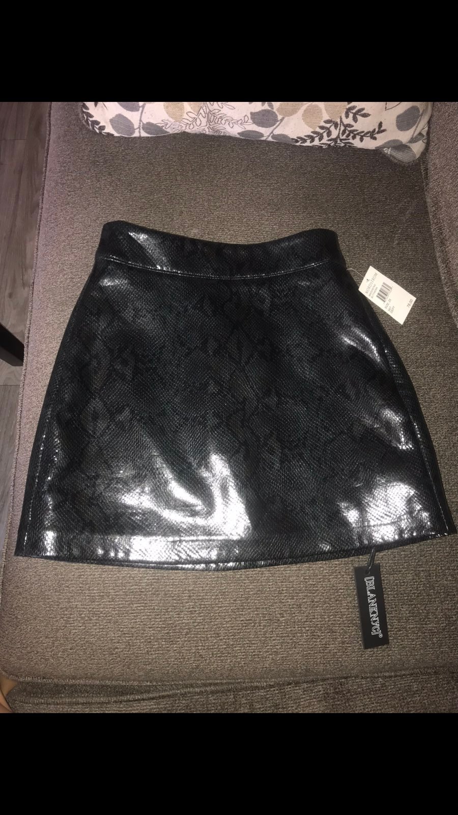 Faux leather mini skirt